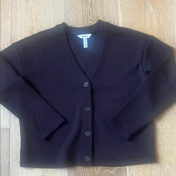 SPANX chocolate brown air essentials cardigan sz s - Picture 1 of 3